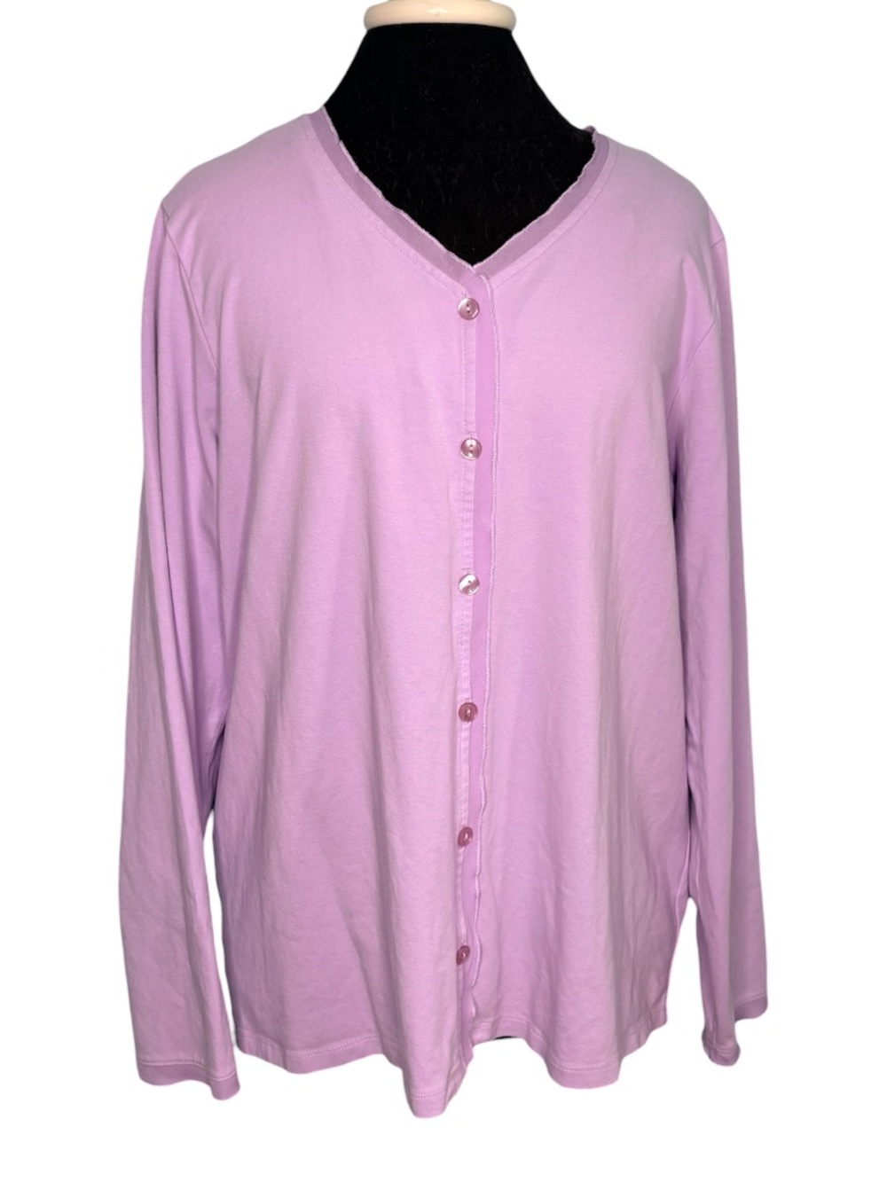 Denim & Co Plus Size 1X Lilac Purple Blouse